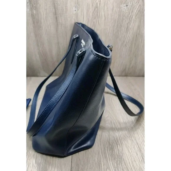 Kate Spade All Day Tote Dainty Bloom Medium Blue Leather Carry all Bag - Picture 7 of 9